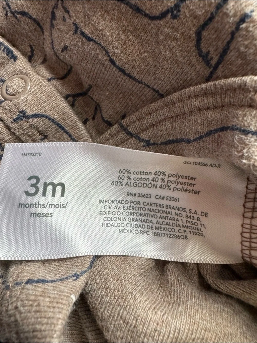 Carter’s 3M Hooded Polar Bear Long Sleeve Bodysuit Brown